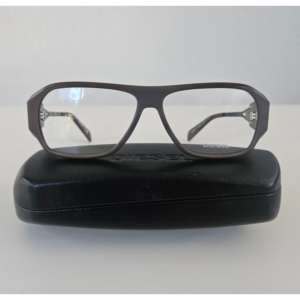 Diesel DL5052 050 Dark Brown Aviator Eyeglasses Frames 57-12-140 Men No Rx